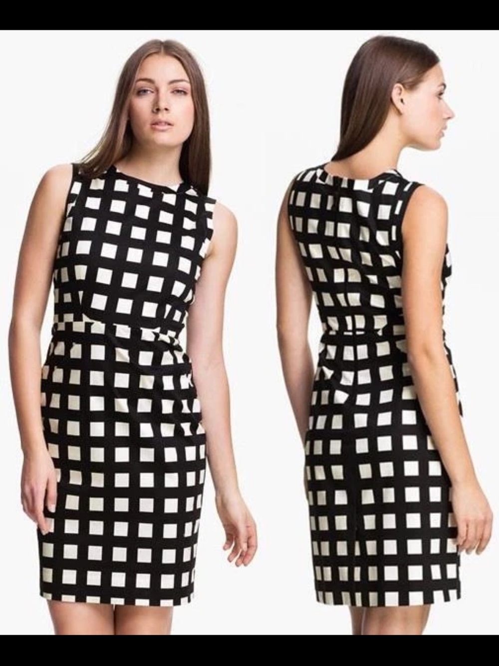 SALE  Kate Spade Lorelei Checkered Stretch Cotton Sheath Dress Womens Size 8